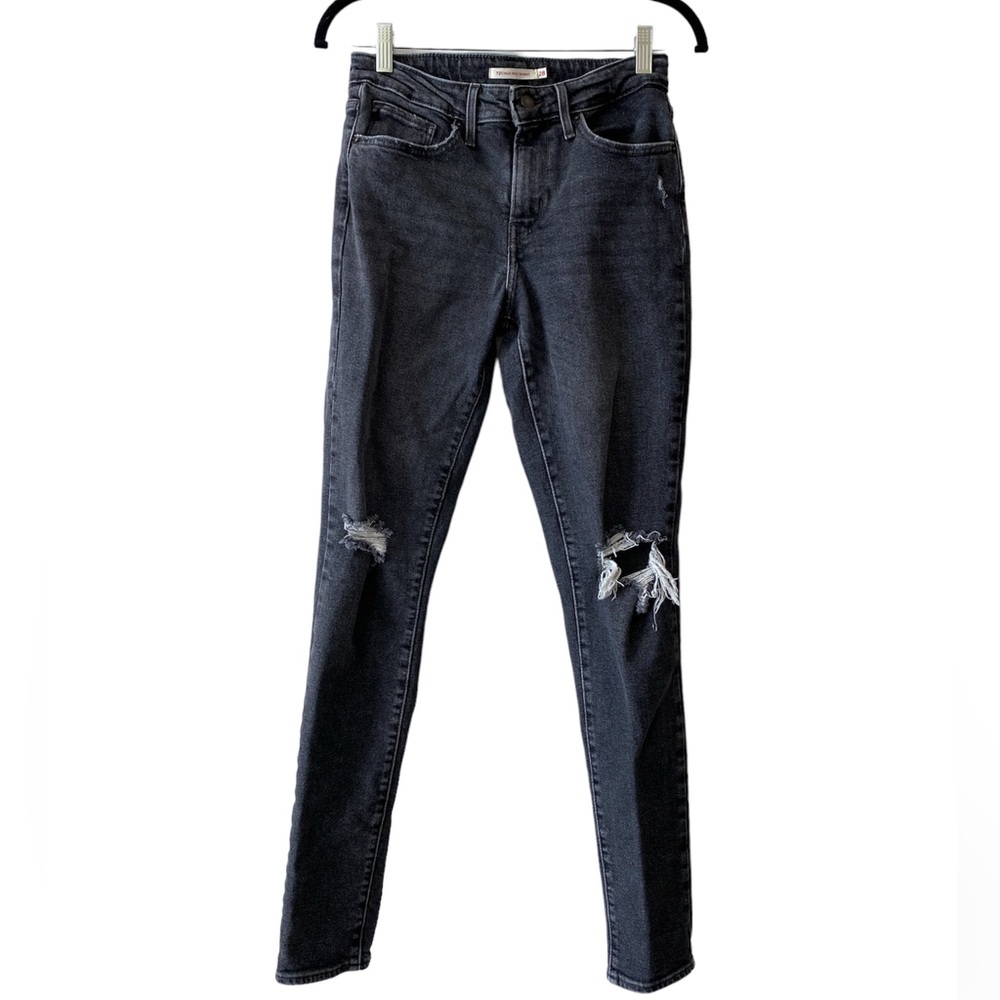 Levi's 721 High Rise Skinny Jeans Washed Black Size 28